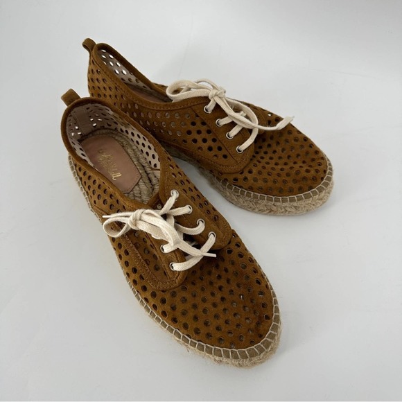 Loeffler Randall Shoes - Loeffler Randall Alfie Perforated Tan Suede Espadrille